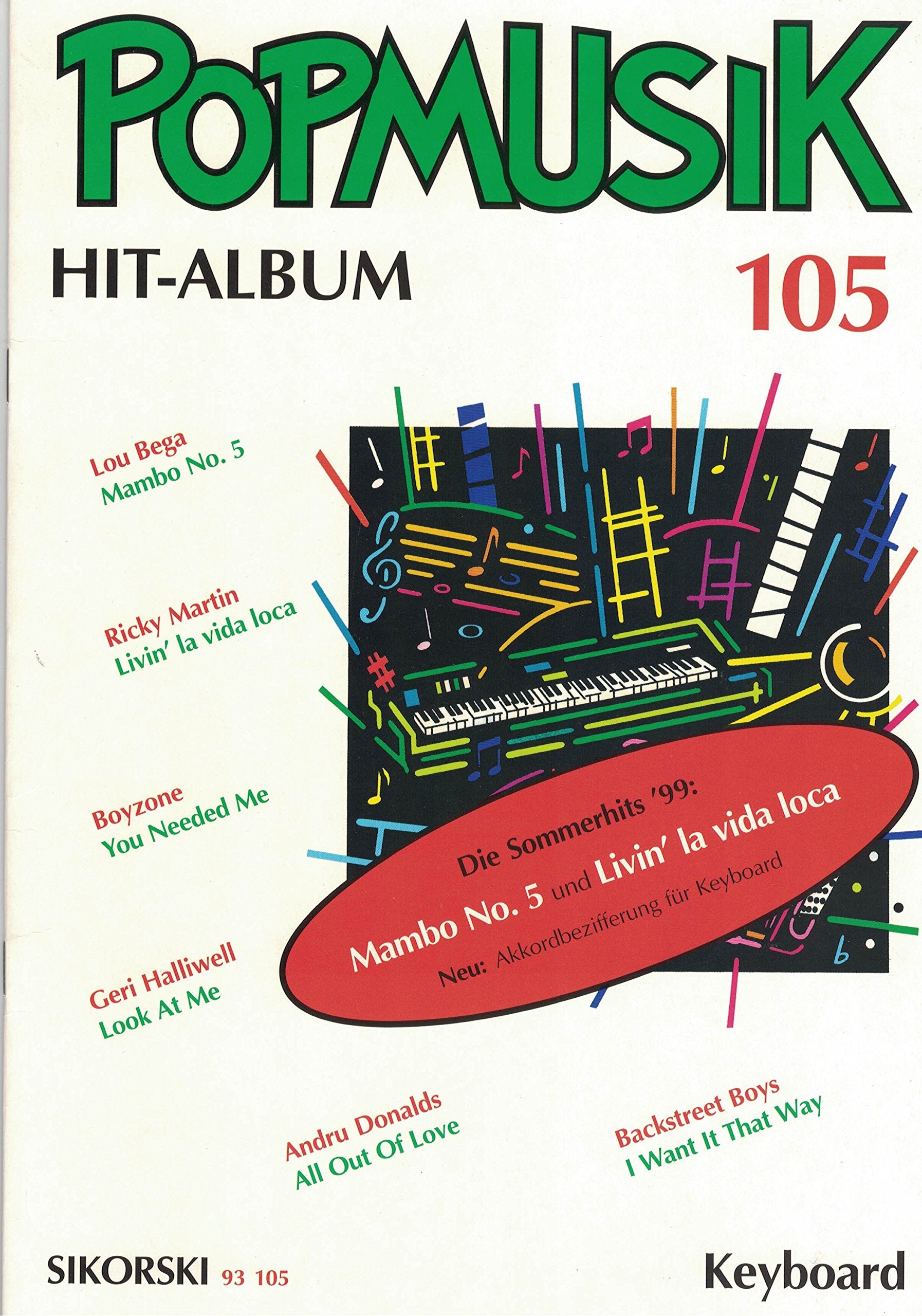 Popmusik Hit-Album 105: Für Keyboard. keyboard. Sheet Music