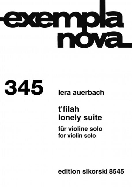T'filah / Lonely Suite: für Violine solo. 345. op. 33 / 70. violin. Sheet Music