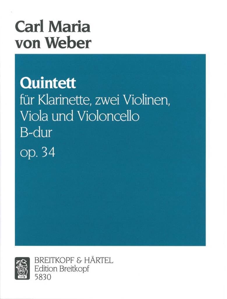 Quintett B-dur op. 34 - Breitkopf Urtext - Stimmensatz (EB 5830) Sheet Music