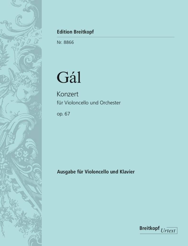 Konzert für Violoncello und Orchester op. 67. Ausgabe für Violoncello und Klavier vom Komponisten. Breitkopf Urtext (EB 8866) Arts & Music