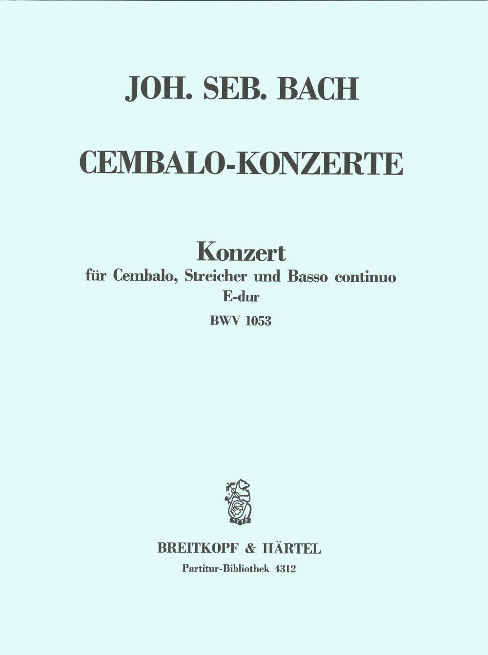 CEMBALOKONZERT E-DUR BWV 1053 Sheet Music