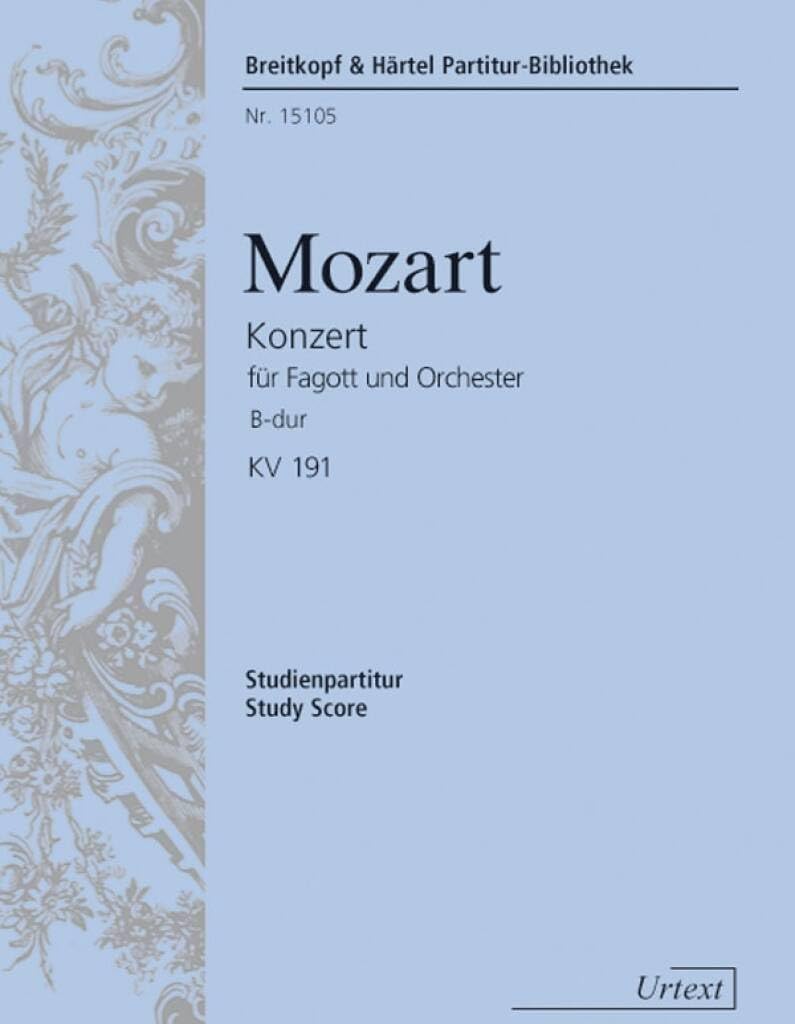 Fagottkonzert B-dur KV 191 (186e) - Breitkopf Urtext - Studienpartitur (PB 15105) Sheet Music