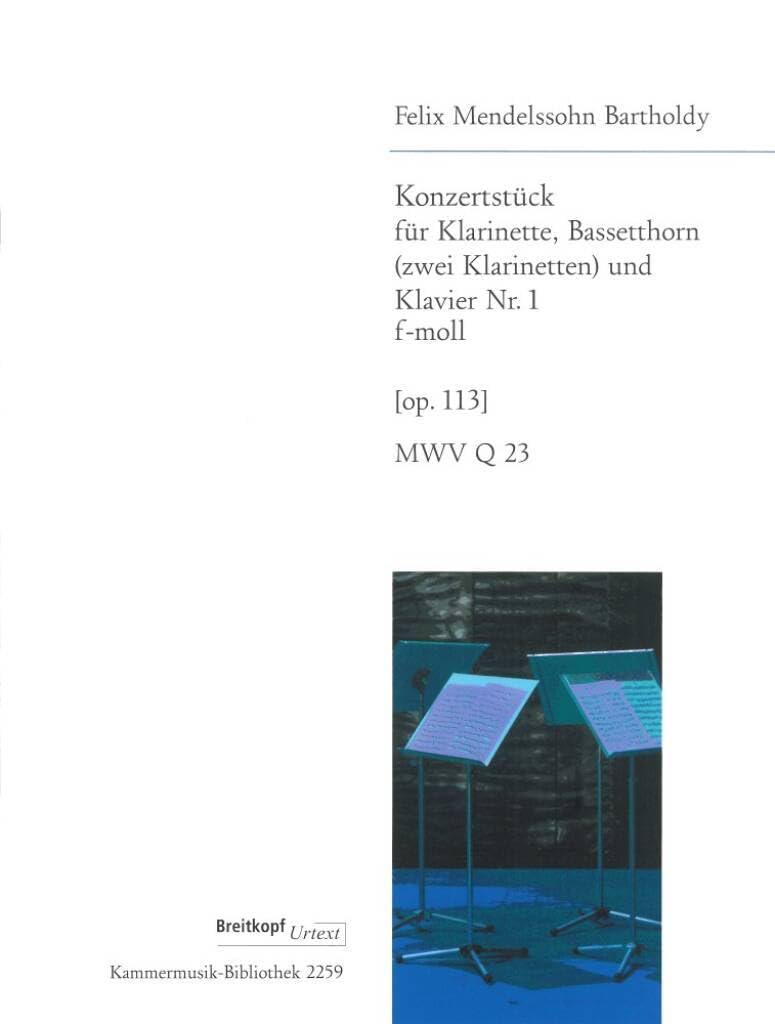 Konzertstück Nr. 1 f-moll MWV Q 23 (op. 113) - Ausgabe für Klarinette , Bassetthorn und Klavier (KM 2259) Arts & Music