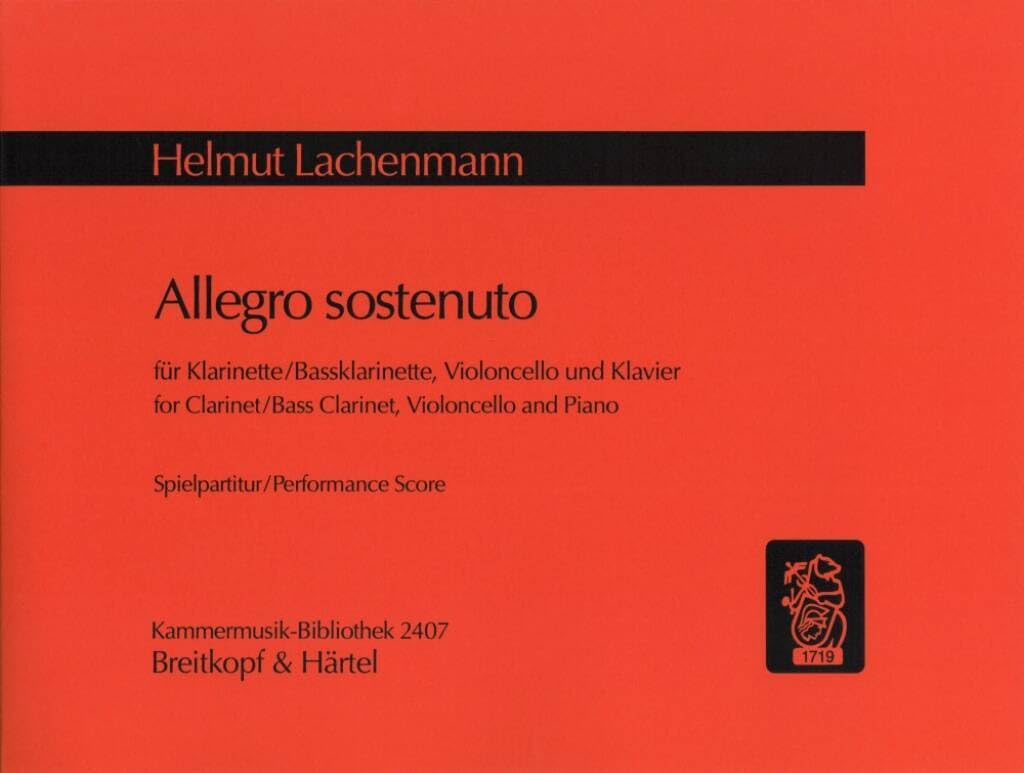 Allegro sostenuto für Klarinette (B-Klarinette), Cello und Klavier - Spiel- Partitur (KM 2407) Sheet Music