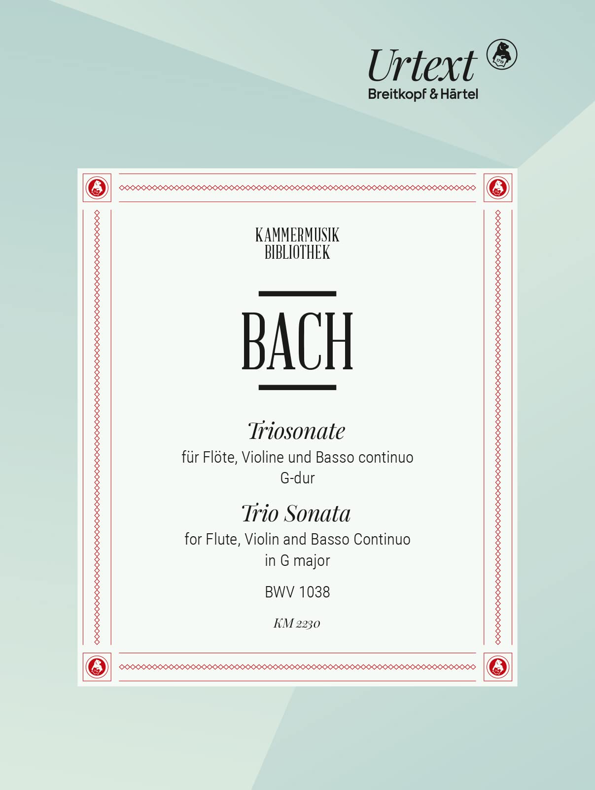 Triosonate G-dur BWV 1038 für Flöte, Violine und Bc - Autorschaft ungesichert (KM 2230) Sheet Music