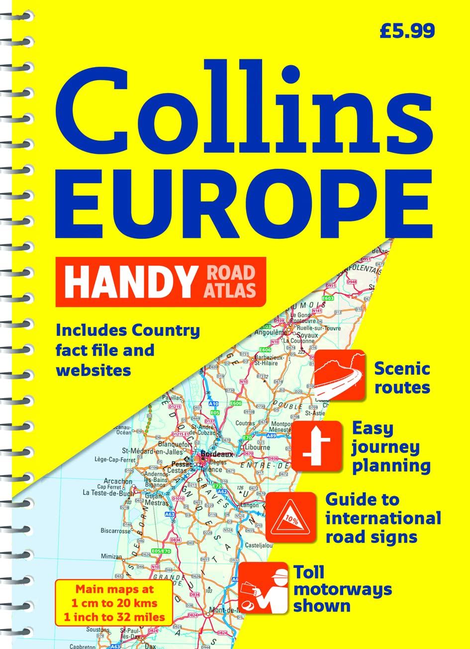 Collins Handy Road Atlas Europe Leisure, Home & Garden