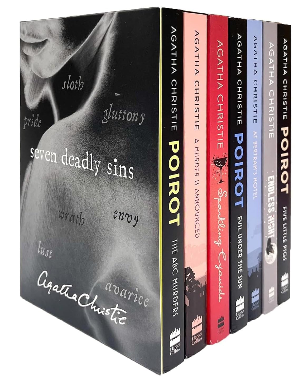 Seven Deadly Sins: Five Little Pigs / Endless Night / At Bertram's Hotel / Evil under the Sun / Sparkling Cyanide / A Murder is Announced / The ABC Murder Classics