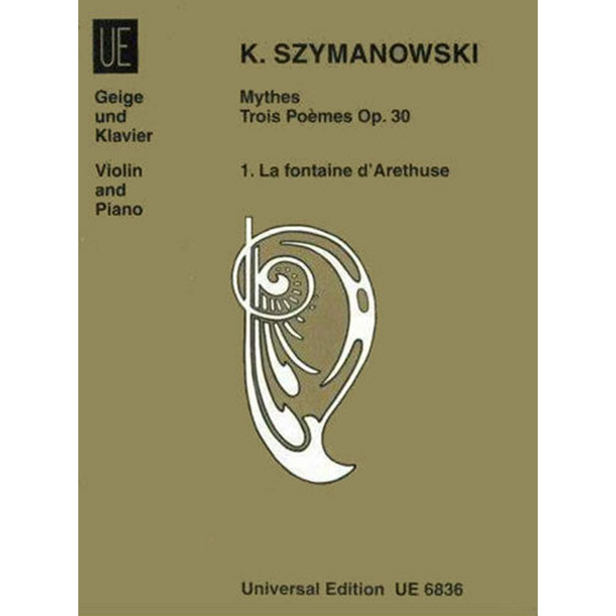 Mythes: 1. La fontaine d'Arethuse: Trois poèmes. op. 30/1. für Violine und Klavier.: Trois poèmes. op. 30/1. Violine und Klavier. Partitur. Sheet Music
