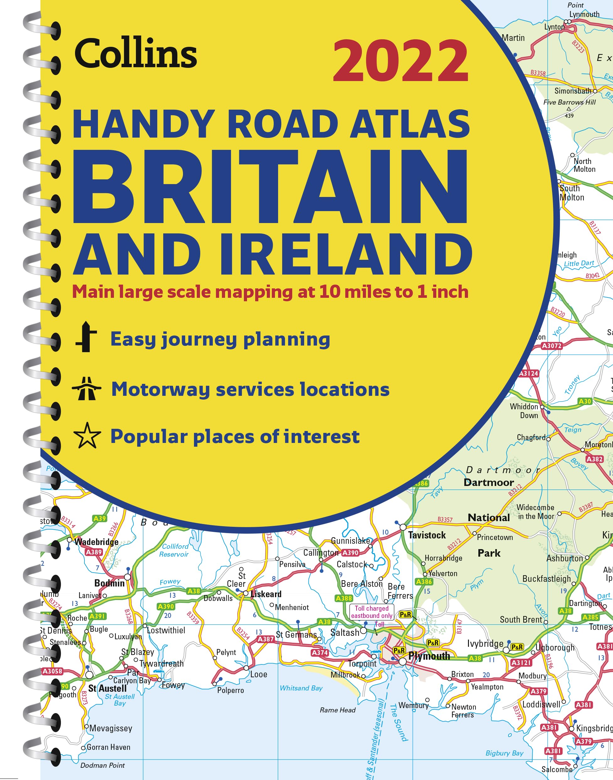 2022 Collins Handy Road Atlas Britain: A5 Spiral Geology & Geography
