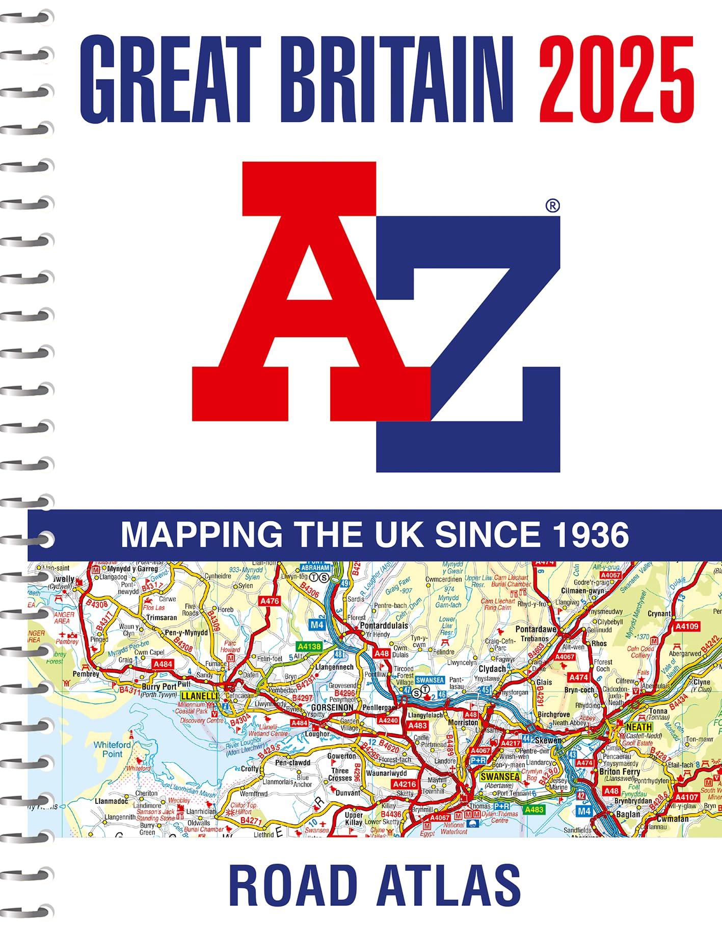 Great Britain A-Z Road Atlas 2025 (A4 Spiral) Leisure, Home & Garden