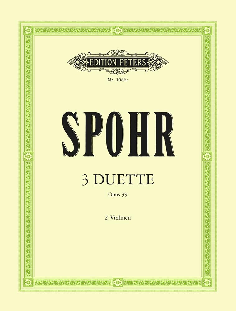 3 Duets Op. 39 for 2 Violins: Set of Parts (Edition Peters) Sheet Music