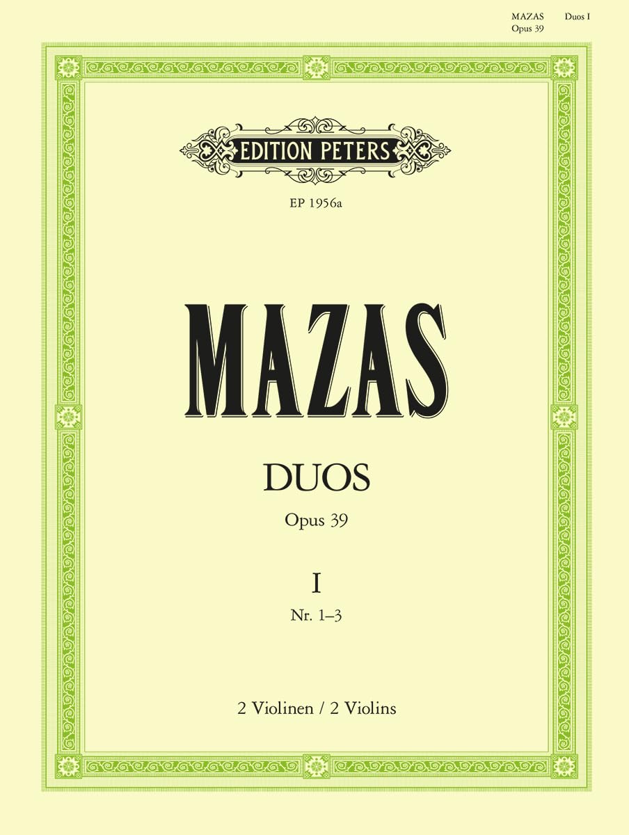 6 Duos Op. 39 for 2 Violins: Nos. 1-3 Set of Parts (1) (Edition Peters, 1, Band 1) Sheet Music