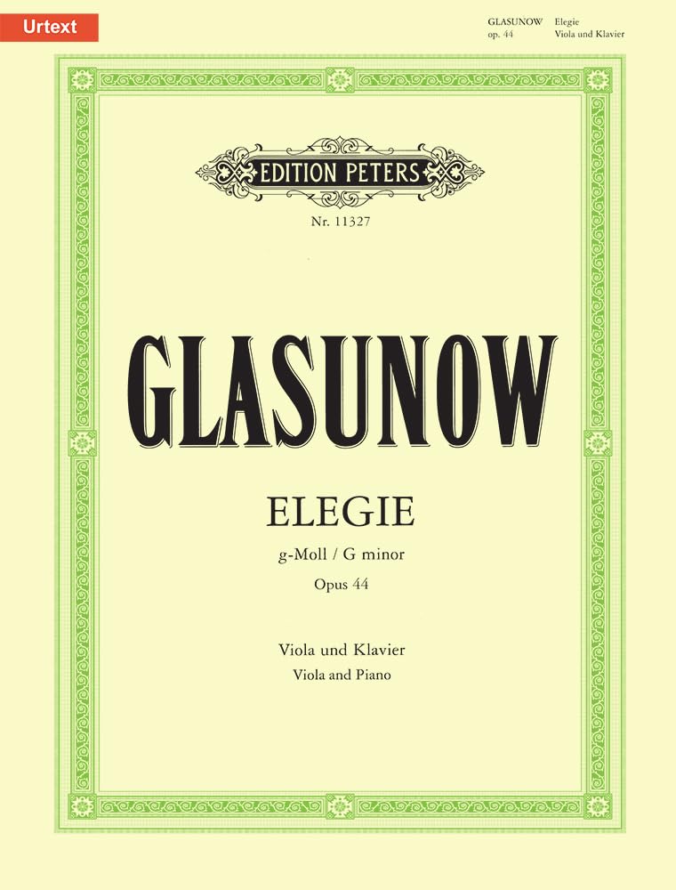 Elegie g-Moll op. 44: Für Viola und Klavier (Edition Peters) Art & Literature