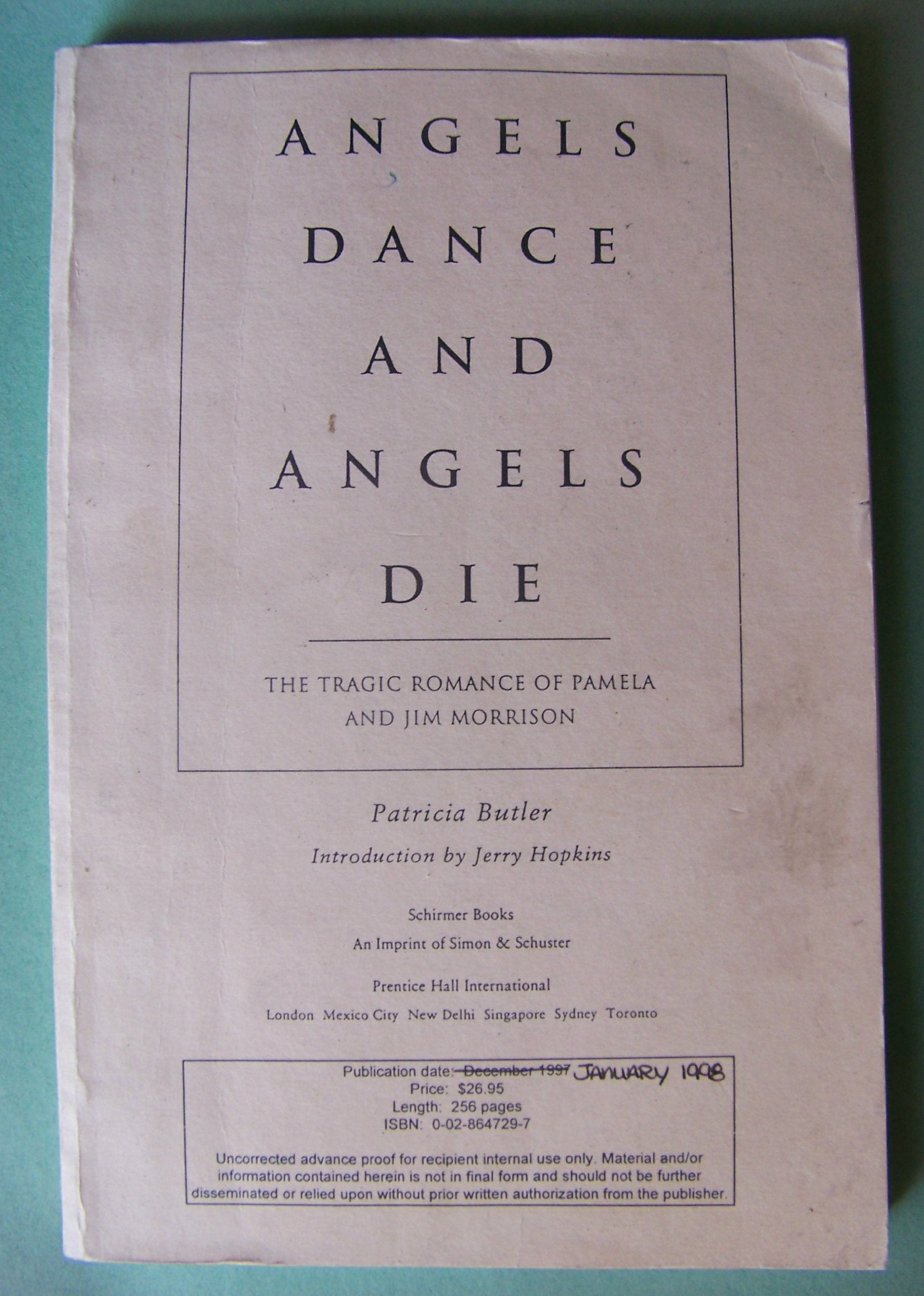 Angels Dance and Angels Die: The Tragic Romance of Pamela and Jim Morrison Pop culture Books
