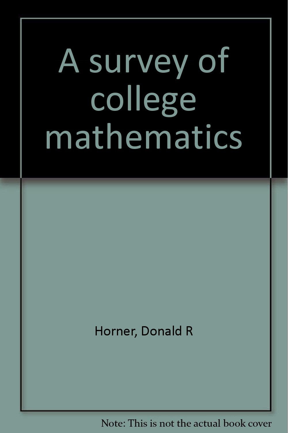 A survey of college mathematics Books