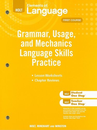 Elements of Language: Grammar Usage and Mechanics Language Skills Practice Grade 7: Holt Elements of Language First Course (Eolang 2009) Social Sciences