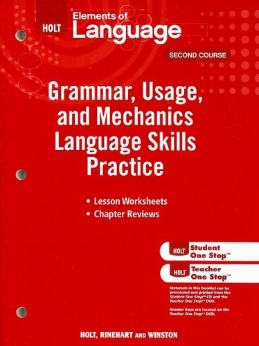 Elements of Language: Grammar Usage and Mechanics Language Skills Practice Grade 8: Holt Elements of Language Second Course (Eolang 2009) Social Sciences