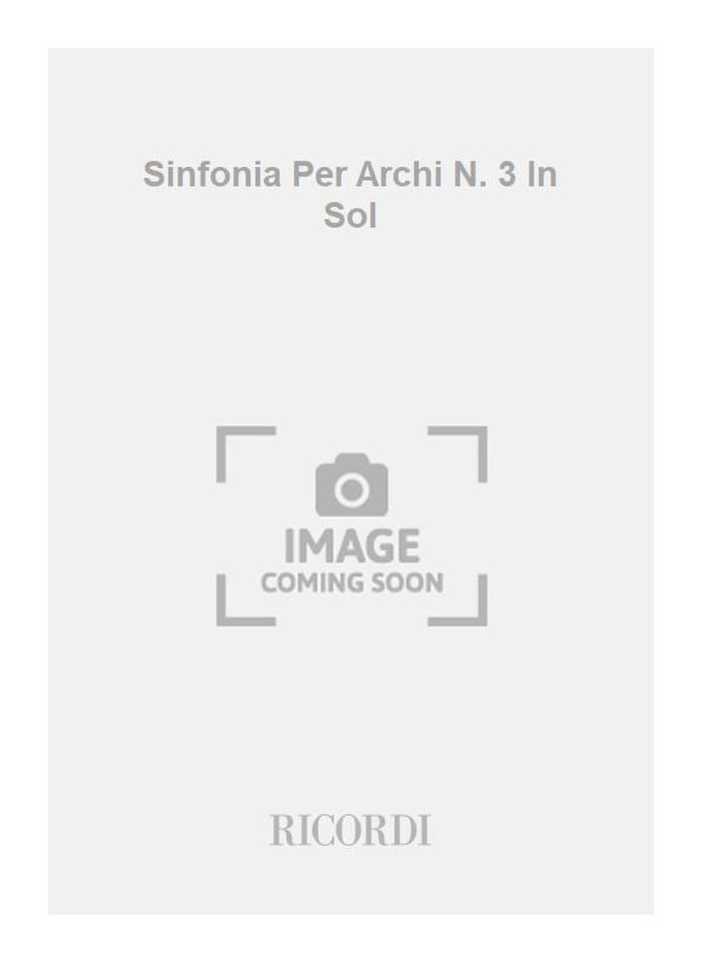 Sinfonia Per Archi N. 3 In Sol (ORCHESTRE) Books
