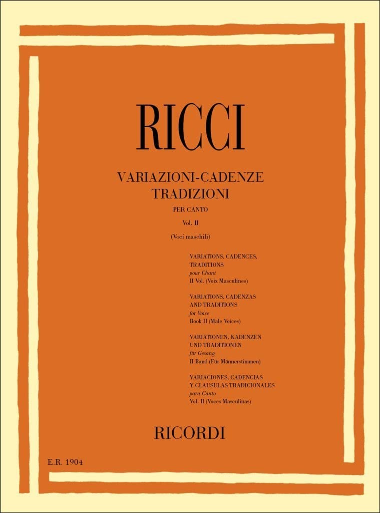 Variazioni - Cadenze Tradizioni per Canto Vol II (CHANT) Sheet Music