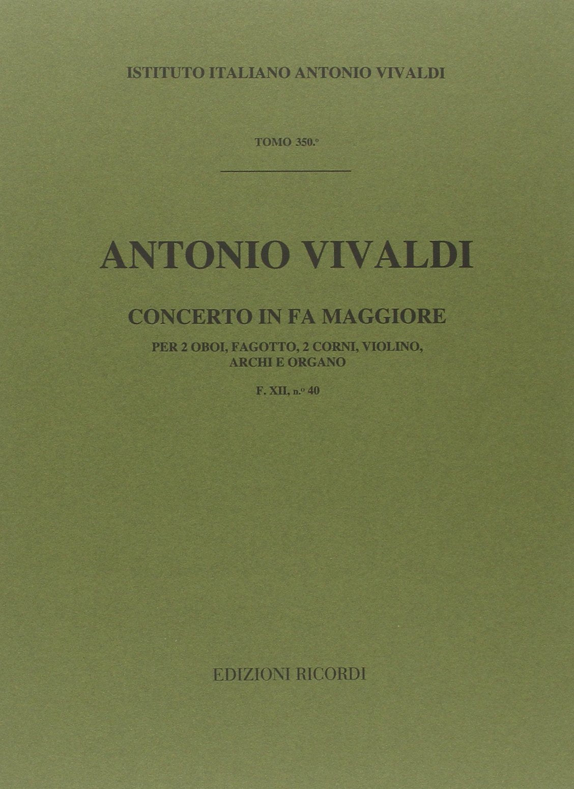 Concerto in Fa Maggiore (F Major) Books