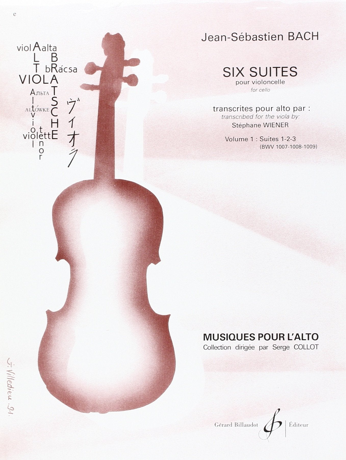 SIX SUITES POUR ALTO - SUITES 1.2.3. - VOLUME 1 Sheet Music