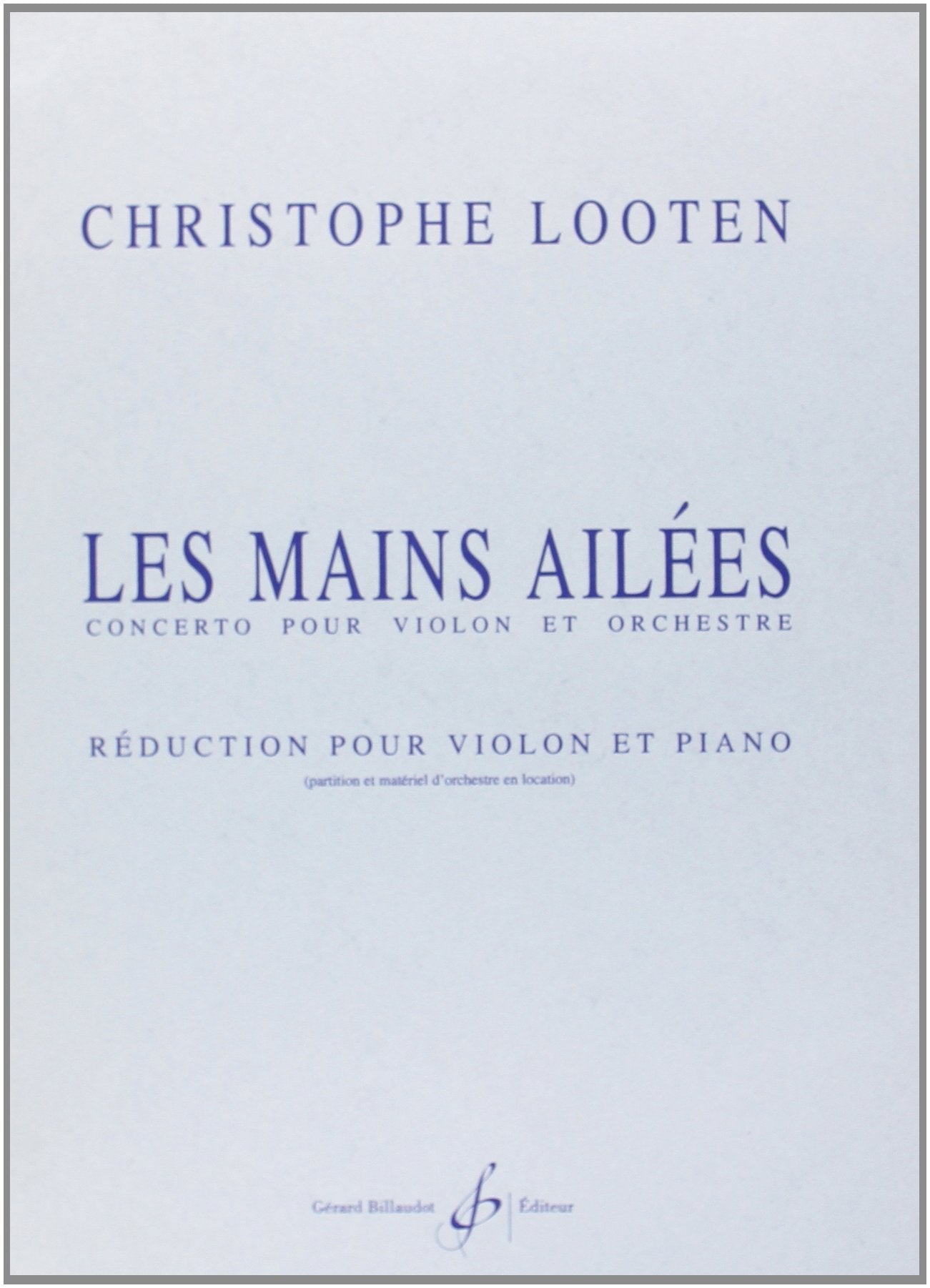 Les mains ailees - reduction pour violon et piano book