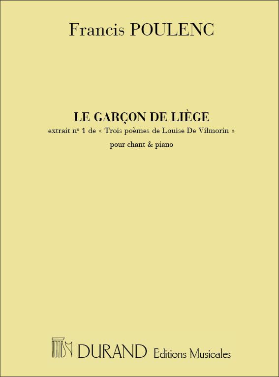 Le Garcon De Liege Cht-Piano book