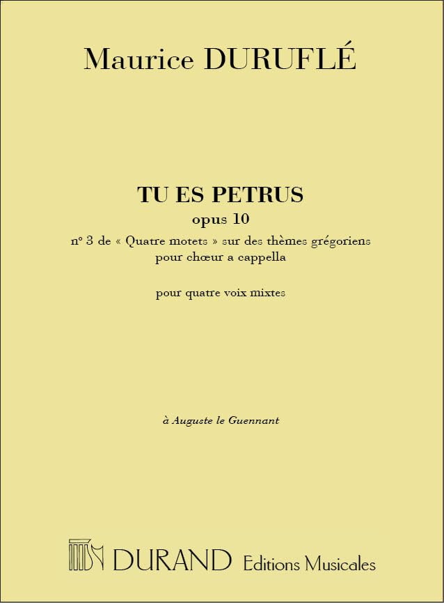 Quatre motets: tu es petrus op.10 n 3 chant book