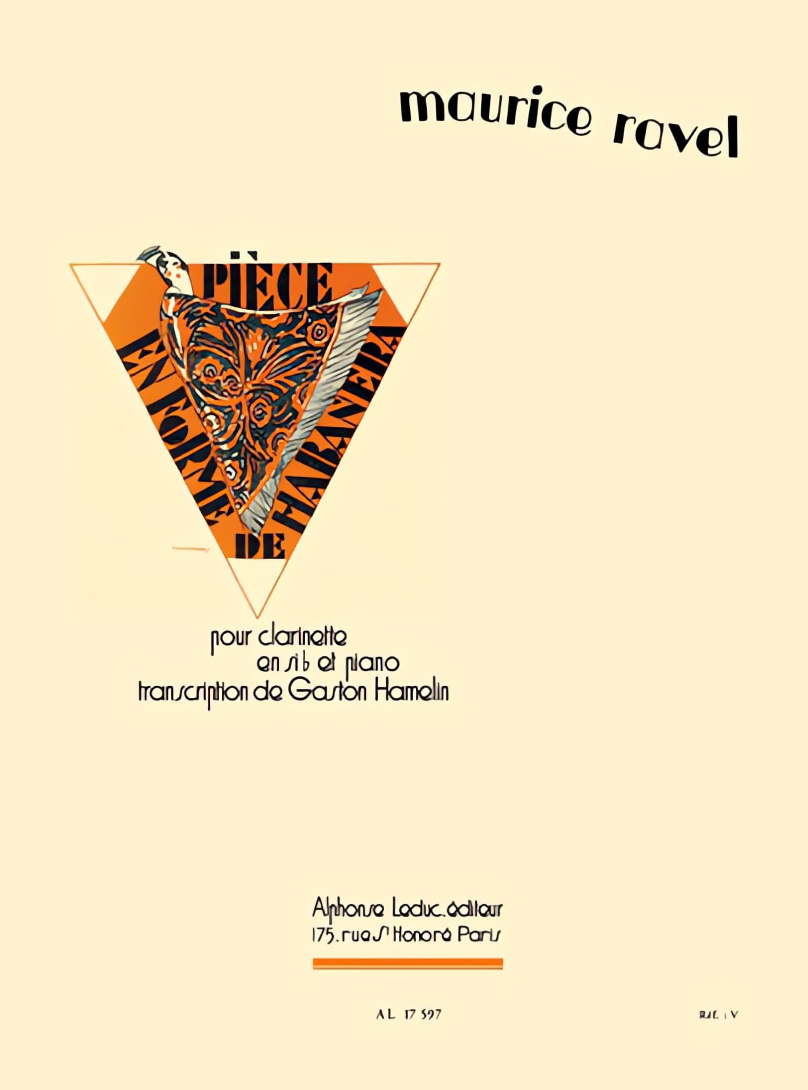 Pièce en forme de habanera pour clarinette en si bémol et piano book