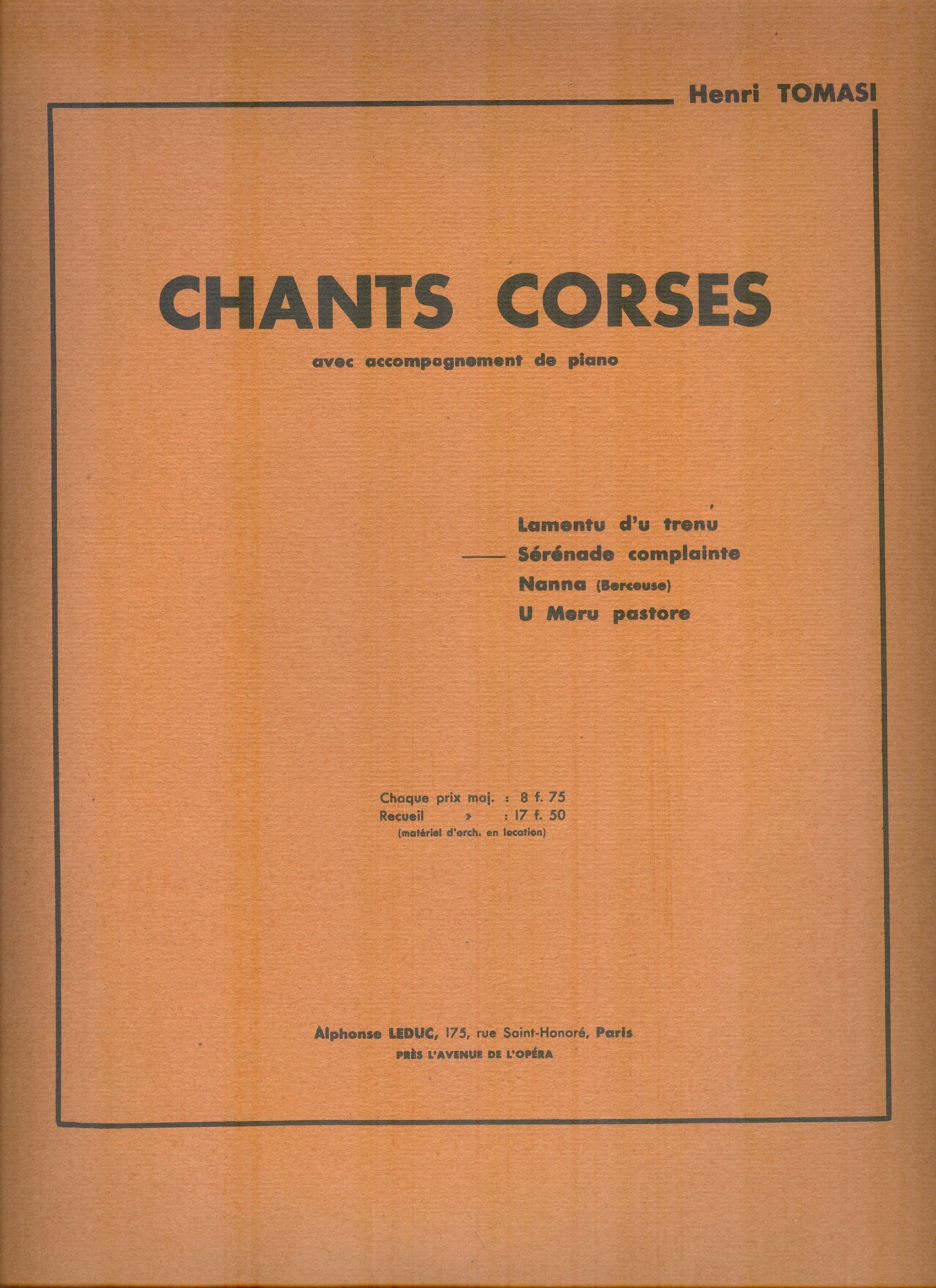 CHANT CORSE N02 SERENADE COMPLAINTE CHANT ET PIANO book