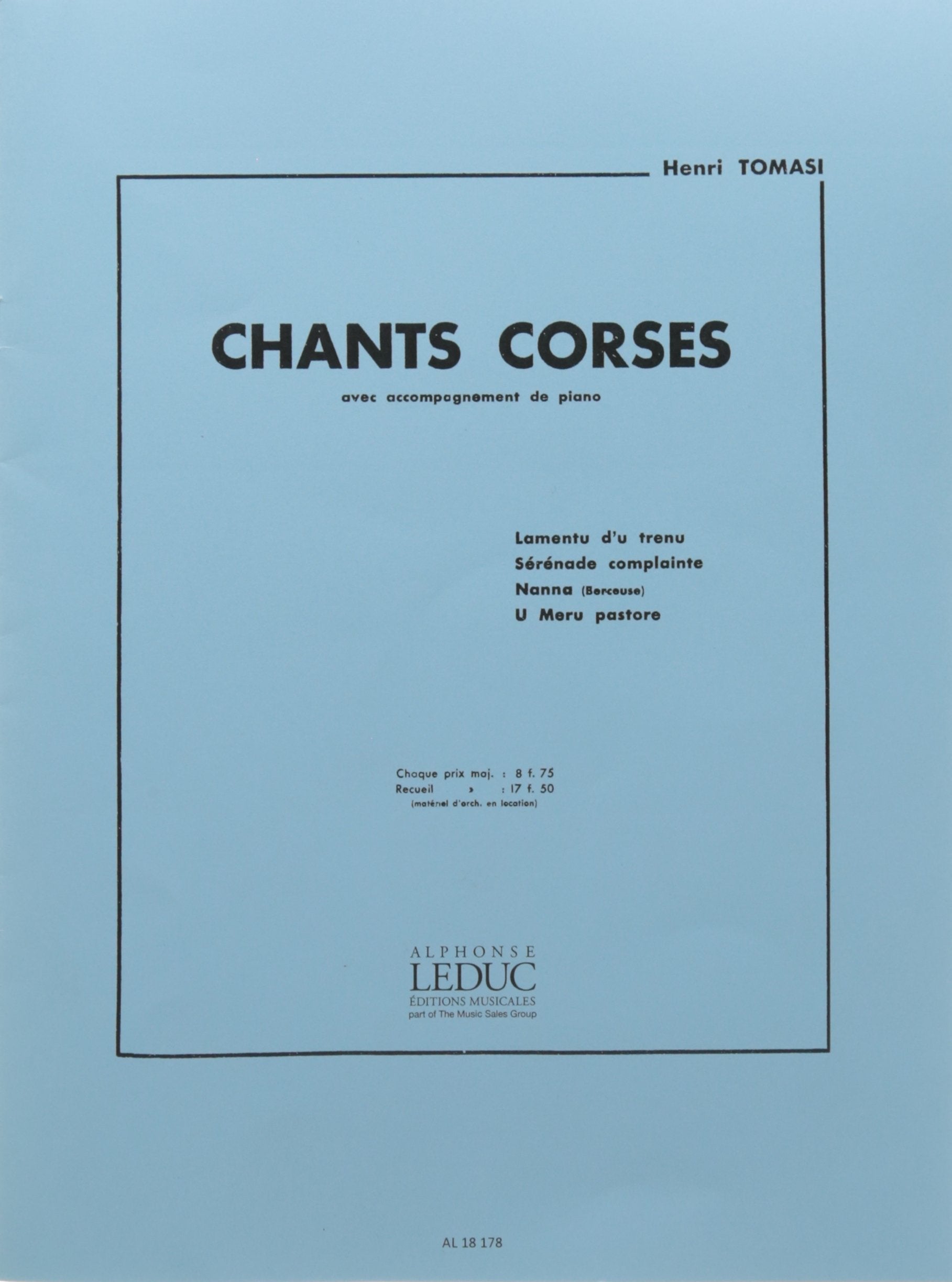 CHANT CORSE N04 U MERU PASTORE CHANT ET PIANO book