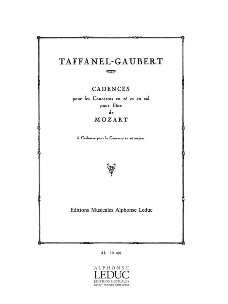 3 CADENCES POUR LE CONCERTO EN RE FLUTE SEULE book