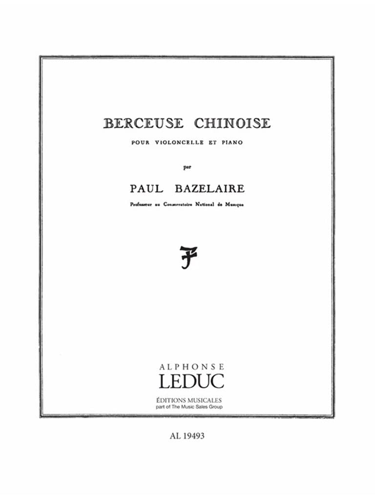 Paul bazelaire: berceuse chinoise op.115 (cello & piano) book