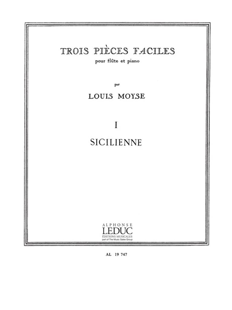 3 PIECES FACILES N01:SICILIENNE FLUTE ET PIANO book