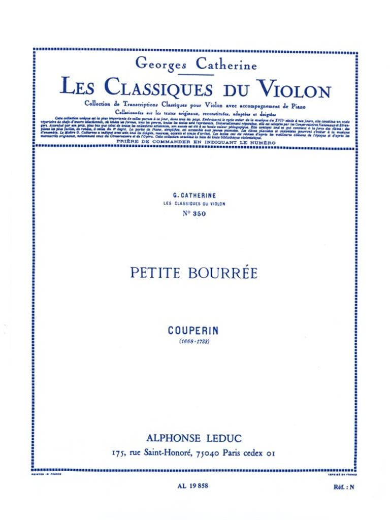 CLASSIQUE VIOLON N0350 PETITE BOURREE book