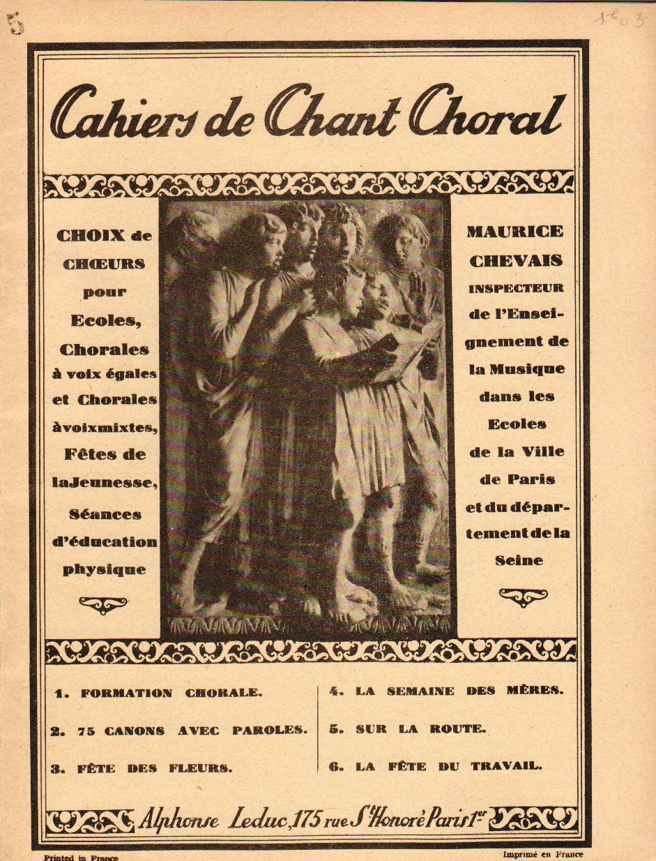 Chevais cahiers de chant choral volume 5 sur la route voice book book