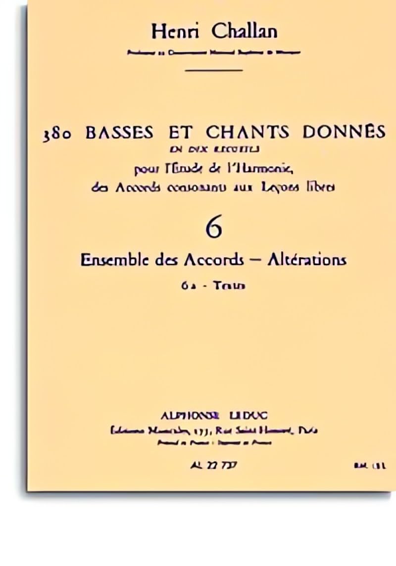 380 BASSES ET CHANTS DONNES VOL.06:ENSEMBLE ACCORDS ALTERATIONS 6A TEXTES book
