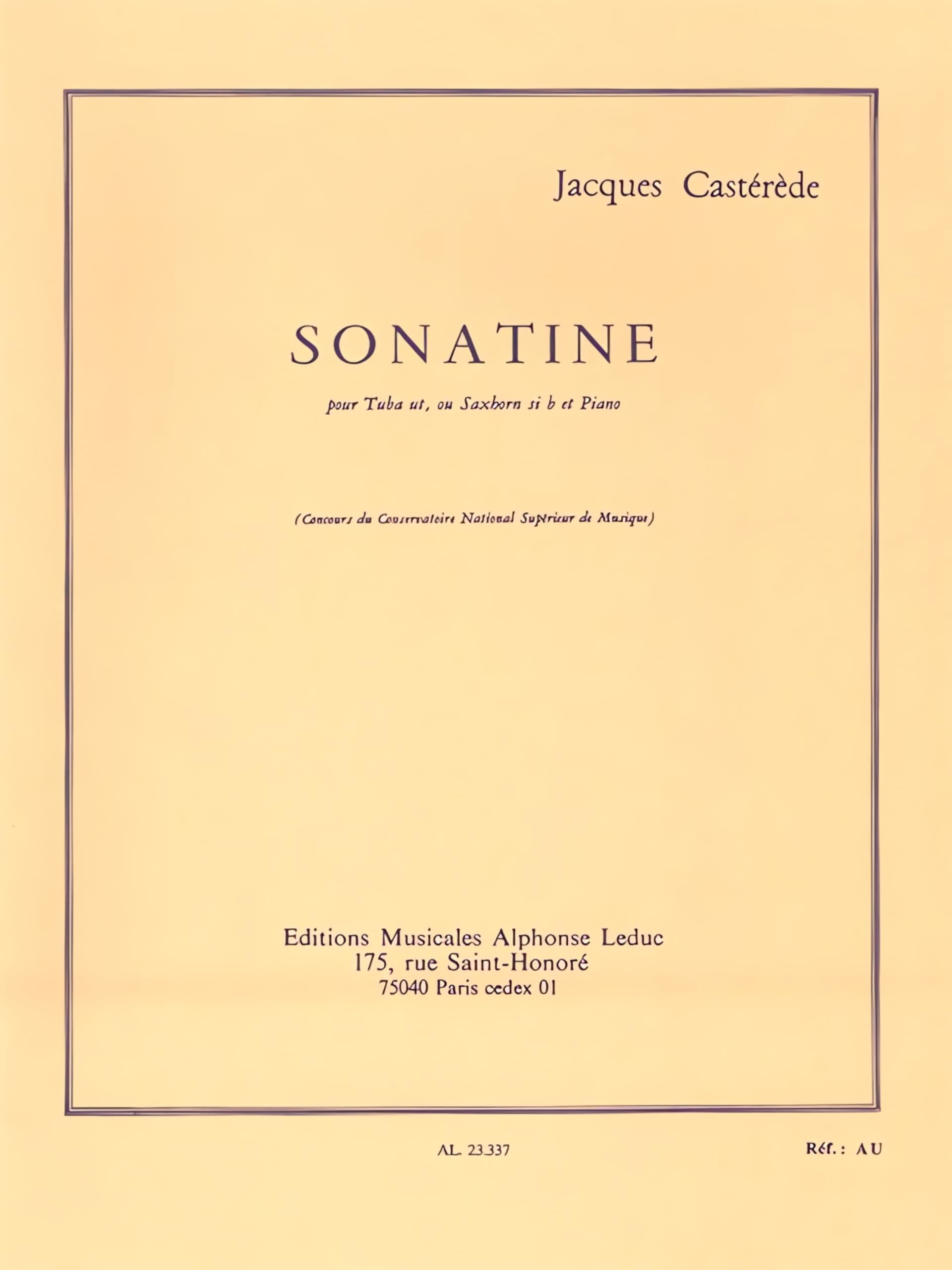 SONATINE TUBA UT OU SAXHORN SIB ET PIANO book