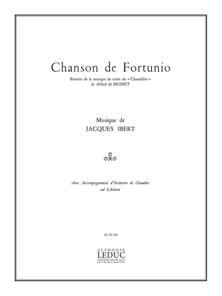 Jacques ibert: chanson de fortunio (voice & piano) book