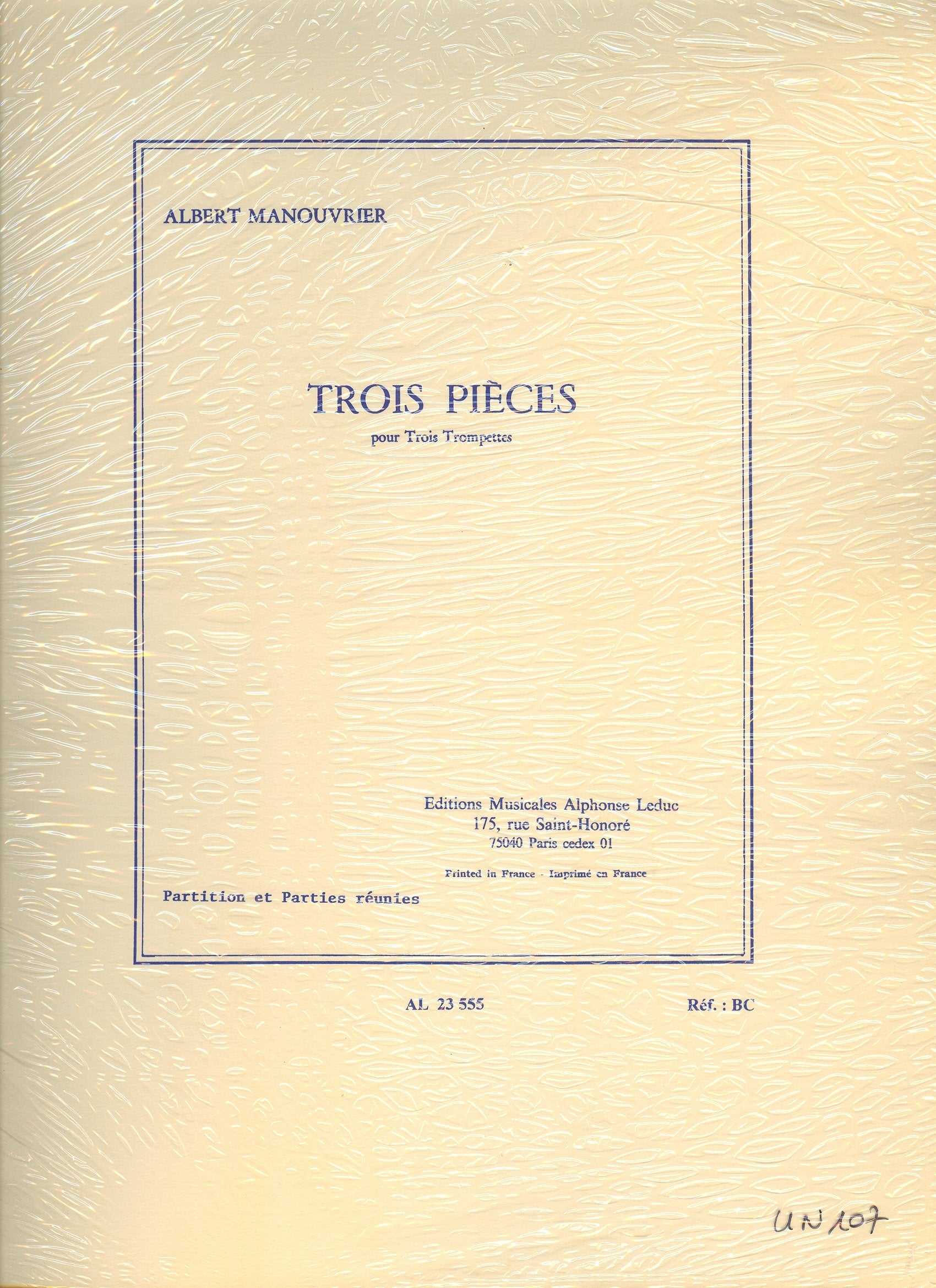 3 PIECES POUR 3 TROMPETTES PARTITION ET PARTIES book