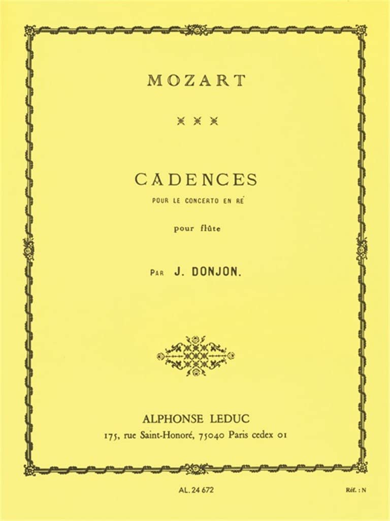 3 CADENCES POUR LE CONCERTO EN RE FLUTE SEULE book