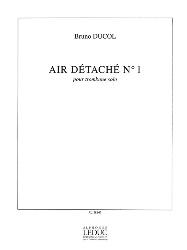 Bruno ducol: air detache no.1 (trombone solo) book