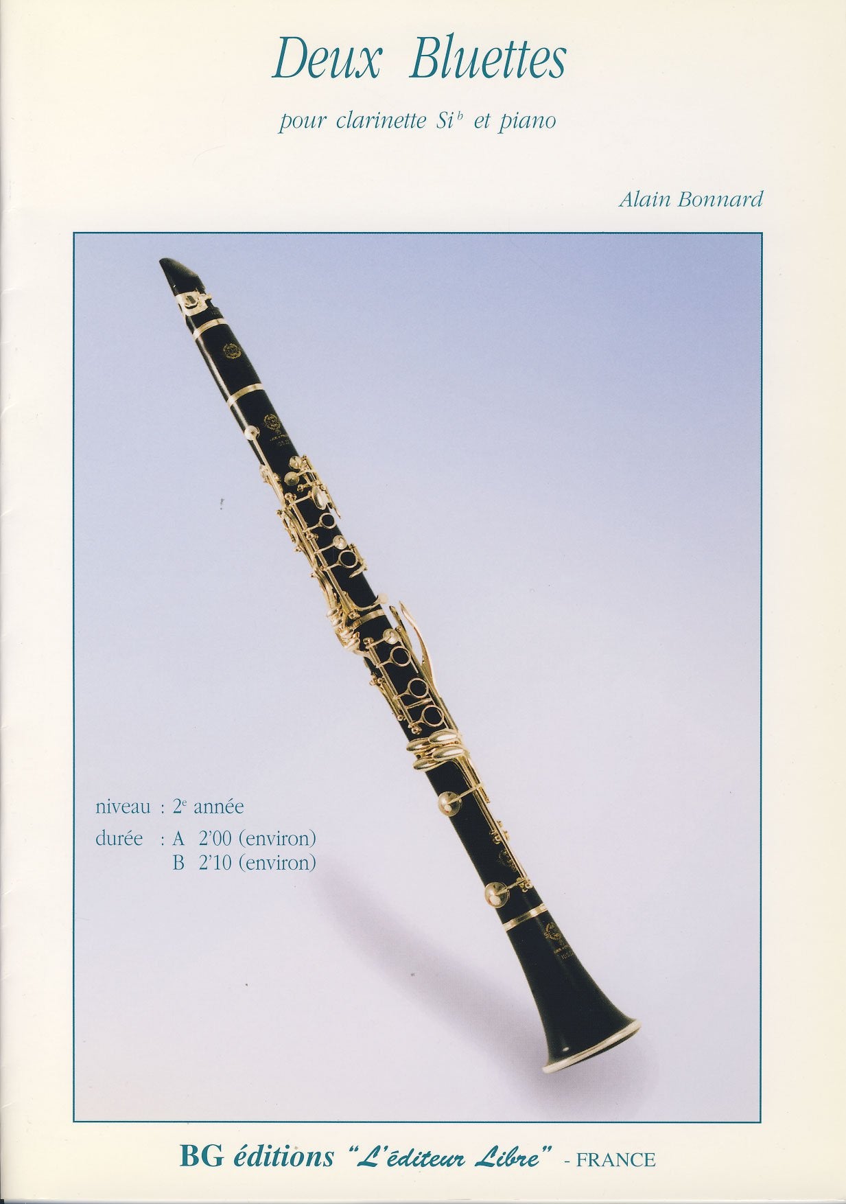 Alain bonnard: 2 bluettes (clarinet & piano) book