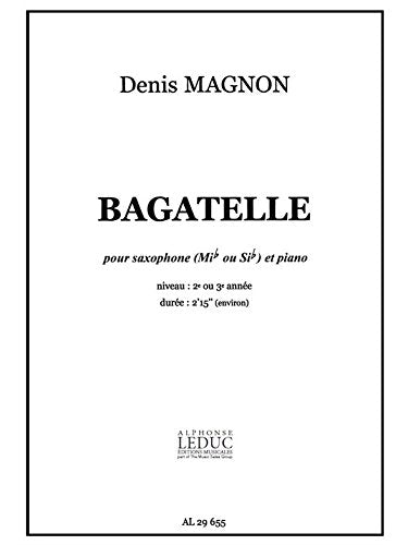 D. magnon: bagatelle (saxophone-alto & piano) book