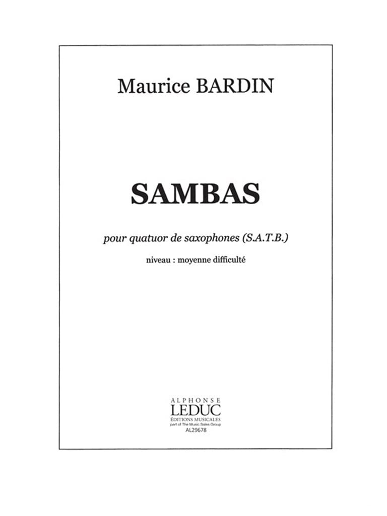 Maurice bardin: sambas (saxophones 4) book
