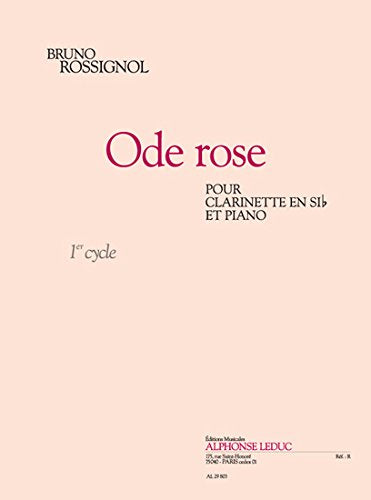 Rossignol: ode rose (2'15'') (cycle 1) pour clarinette si b et piano book