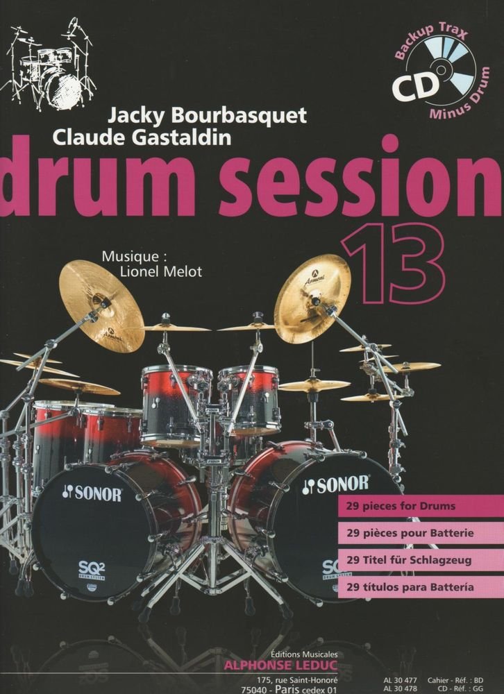 Bourbasquet: drum session 13 29 pieces pour batterie (livre + cd) - le livre book