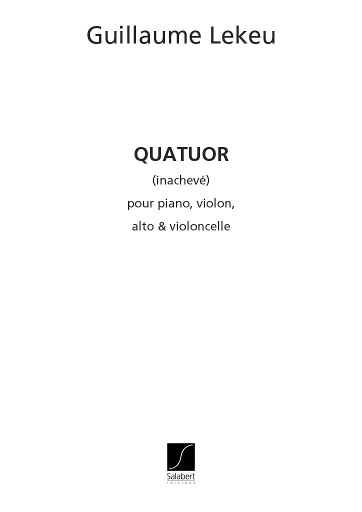 Quatuor (inacheve) musique d'ensemble book