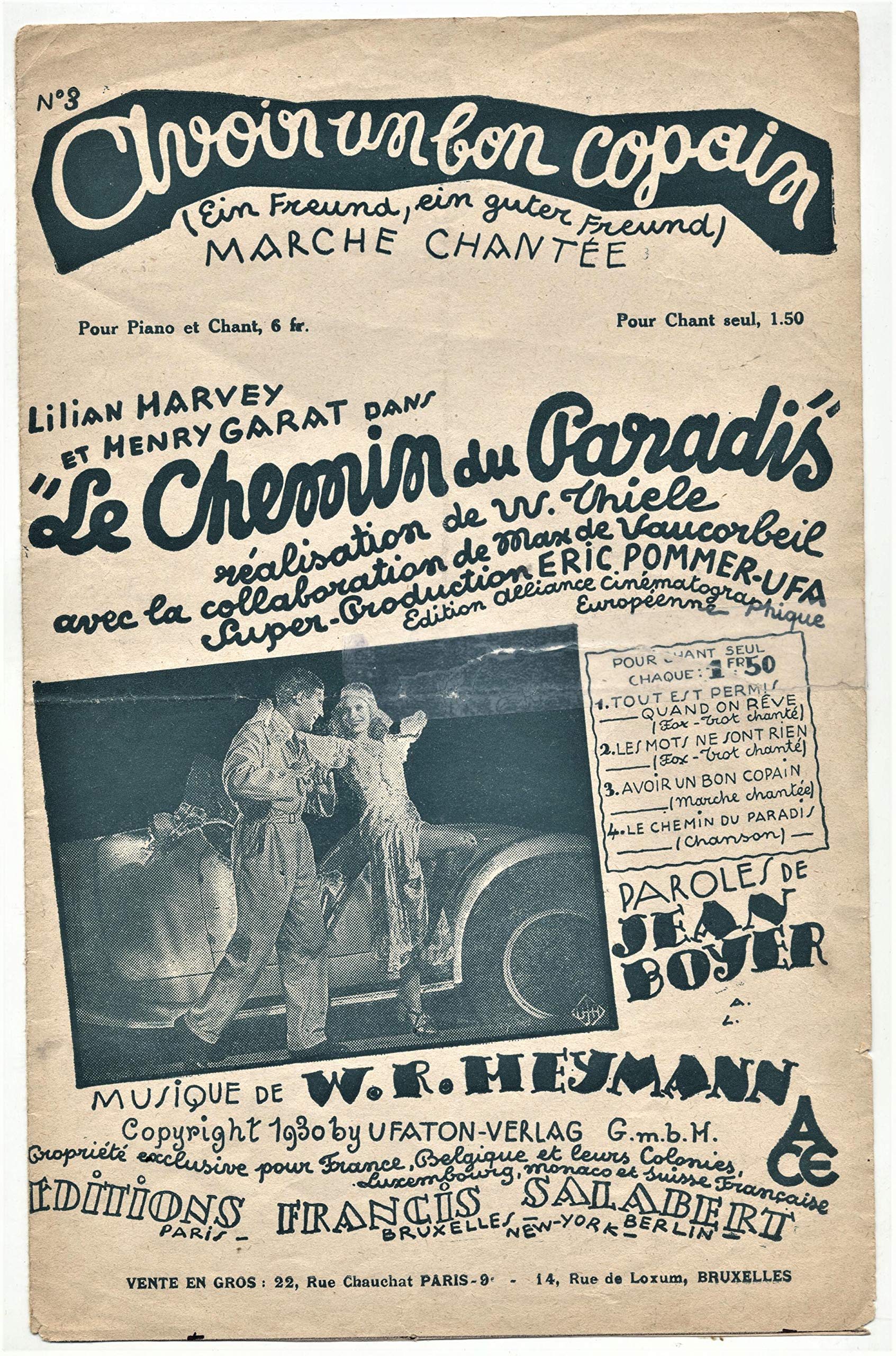 Avoir un bon copain varioustes (cht-pno chant book