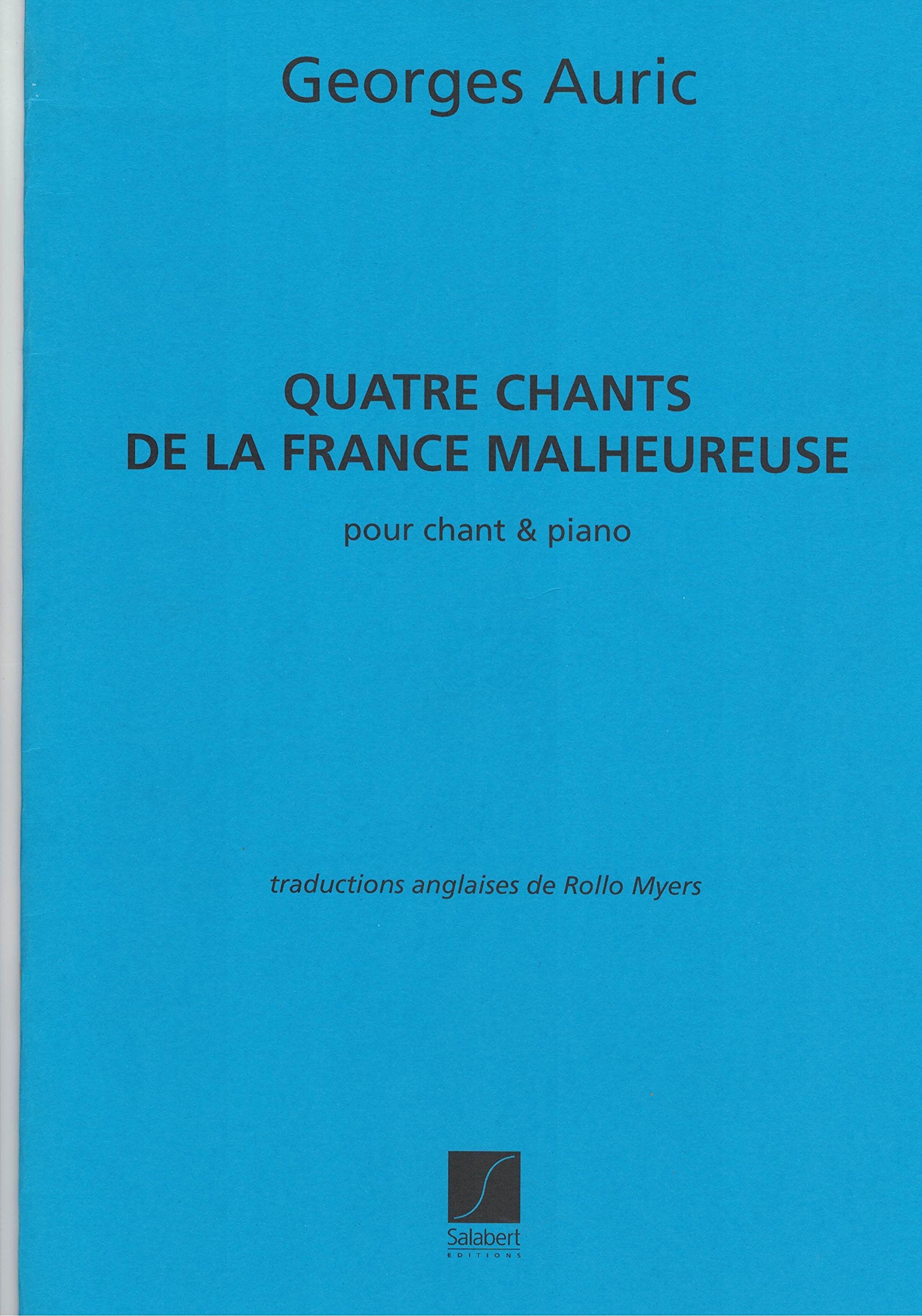4 chants de la france malheureuse chant book